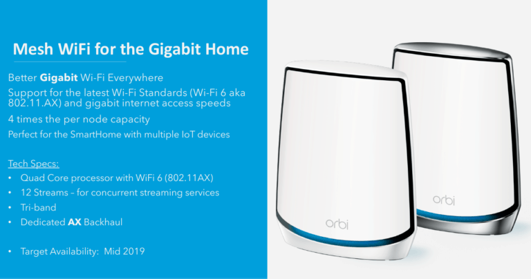 Netgear Orbi RBK50 Whole-Home Mesh Wi-Fi gains Wi-Fi 6 802.11ax support for gigabit speeds