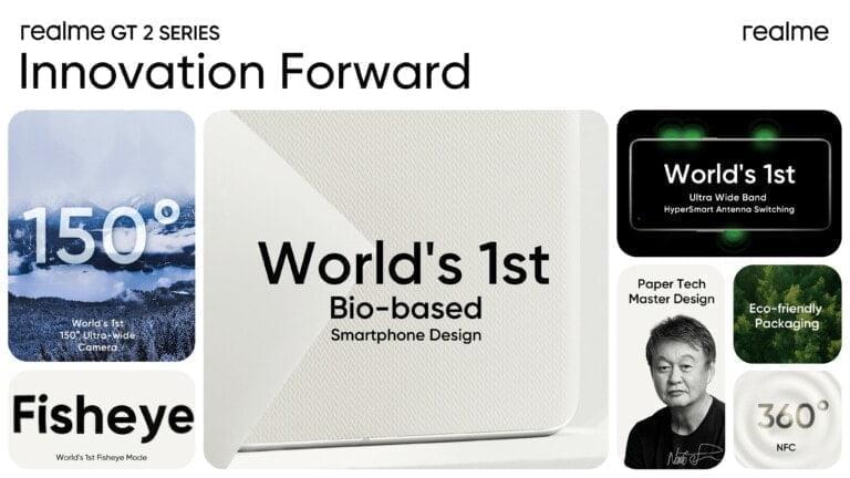 Realme GT 2 Pro announced with multiple worlds firsts, including  150° ultra-wide-angle & fisheye camera, 360° NFC plus new bio-based design