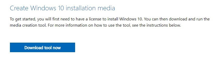 Create Windows 10 Installation Media Create Windows 10 Installation Media