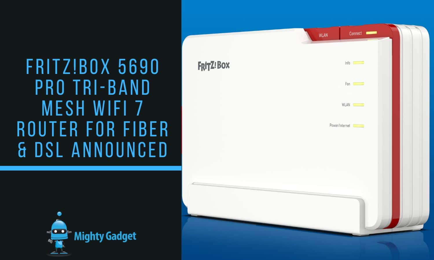FRITZ!Box 5690 Pro has it all. A Fiber/DSL router with tri-band Mesh WiFi 7, 2.5GbE, a Zigbee/Matter hub and Telephony